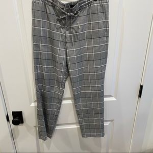 Plaid draw string dress pants